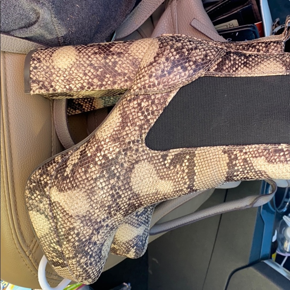 Snake skin booties worn once